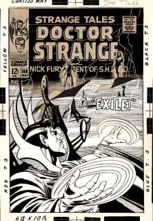 Dan  Adkins - Strange tales #168 last issue large art cover (dr. Strange #0) 1967