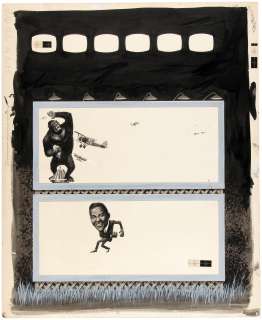 "MAD" #82 GEORGE WOODBRIDGE CARTOON ORIGINAL ART FEATURING KING KONG, THREE STOOGES & THE BIRDS. | Hake’s