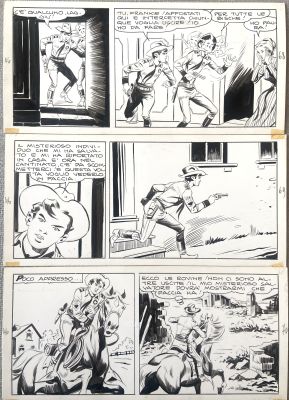 Francesco Gamba | Original page for Il Piccolo Ranger. Cm. 25x35. Ink. Mint. Code 2069. | Segni e Disegni