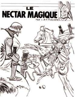 Funcken - LE NECTAR MAGIQUE Dessin original Ã  l‘encre de chine pour la couverture