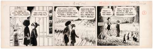 "LITTLE ORPHAN ANNIE" 1950 DAILY STRIP ORIGINAL ART BY HAROLD GRAY. | Hake’s