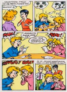 Szarlota Pawel (1947 - 2018) | Szarlota Pawel (1947 - 2018) | "Kubuś i Malwina. Sercowy kłopot", plansza nr 3, 1992 | Desa Unicum