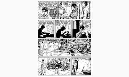 JIJÉ. Â« Jerry Spring Â«. Encre de Chine noire pour la planche 8 de l’aventure | Tessier Sarrou