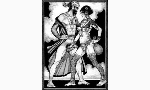 PICHARD. Â« Le Kama Soutra Â«. Encre de Chine noire pour une planche érotique | Tessier Sarrou