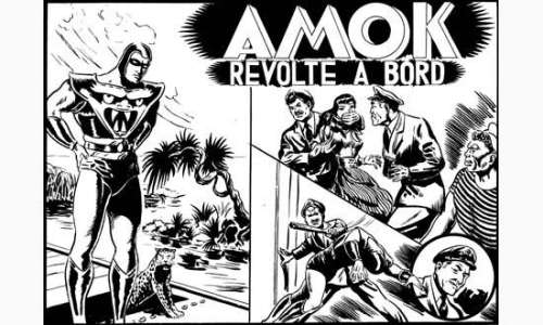 Â« Amok Â«. 4 couvertures. Encre de Chine noire pour les couvertures des