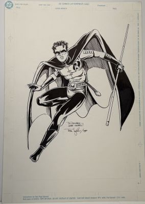 Lot 32 - Tom Lyle – Robin (Tim Drake) Original Illustration, 1990 | Oberon Auctions