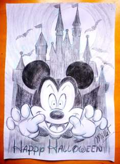 Millet - Original Sketch - Mickey Mouse "Happy Halloween!" | Catawiki