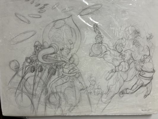 Dave Dorman | Mr Monster Vs Mars Attacks Prelim | ComicArtFans Classifieds