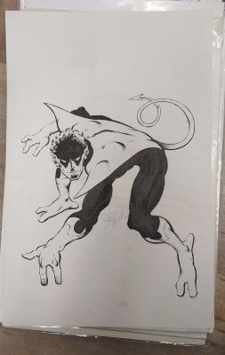 John Byrne, Joe Rubinstein | John Byrne - Vintage Nightcrawler Illustration | ComicArtFans Classifieds