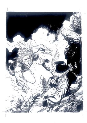 Corrado Mastantuono | Original cover for Il Grande Blek ed. If. Cm. 25,5x36,5. Ink. Signed. Mint. Code 2180. | Segni e Disegni