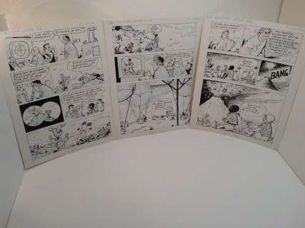Lacroix, Pierre - 3 Planches originales - Bibi Fricotin - Page volante (1977) | Catawiki