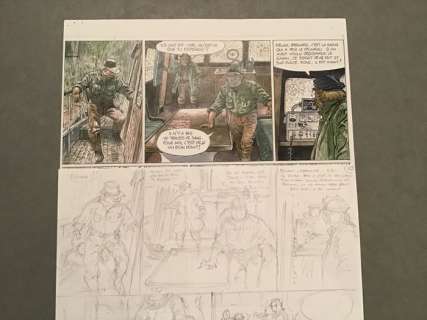 Hermann - Planche originale crayonnés (p.23) - Bernard Prince T.18 - Menace sur le Fleuve  - (2010) | Catawiki