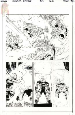 Philip Tan | Inglorious X-Force Issue 4 Page 13 By Philip Tan (Pencils And Inks on Same Board) | ComicArtFans Classifieds