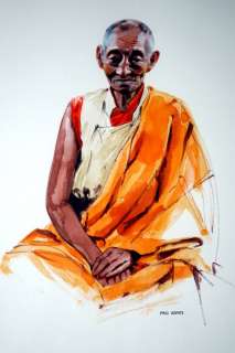 Suske en Wiske - Originele tekening Tibetaanse lama Rang Jung Kunchab - De Parel in de Lotusbloem  - (1987) | Catawiki