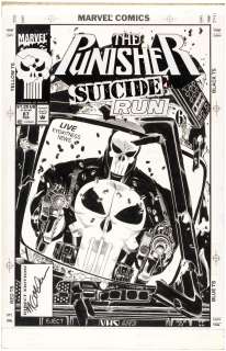 "THE PUNISHER" VOL. 2 #87 COMIC BOOK COVER ORIGINAL ART BY MICHAEL GOLDEN. | Hake’s