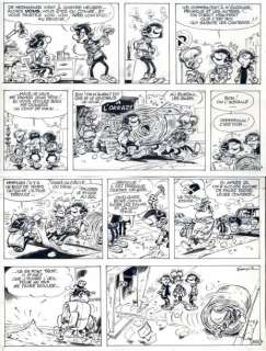Franquin - GASTON LAGAFFE Planche originale Ã  l‘encre de chine du gag 562,