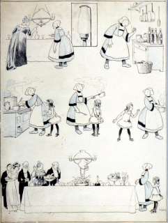 Pinchon (1871 - 1953) | PINCHON Â« Bécassine Â». Encre de Chine et crayon bleu pour une planche& | Tessier Sarrou