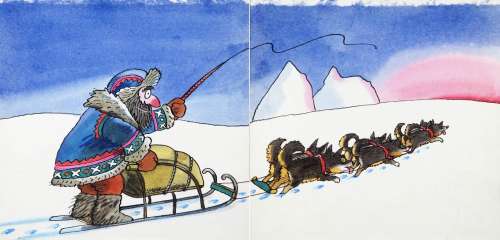 Jerzy Flisak (1930 - 2008) | Jerzy Flisak | "Bardzo zajęte psy", projekt ilustracji do książki Ryszarda Marka Grońskiego, str. 20-21, 1986 | Desa Unicum