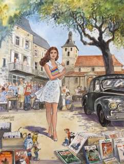 Affiche Festival Cajarc - Aquarelle originale - (2014) | Catawiki