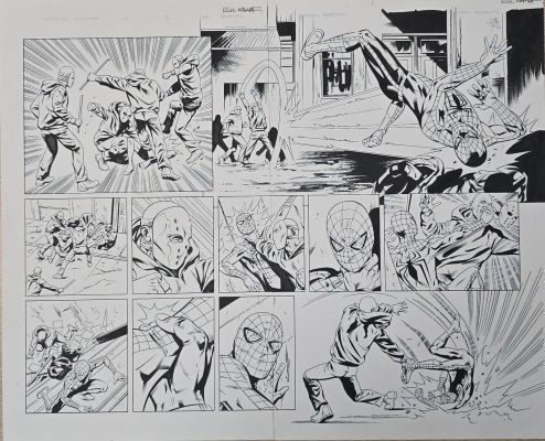 Doppia pagina originale Neil Edwards Rick Magyar Amazing Spider-Man: The Movie # 2 pg. 2-3 | Venere Comic Art