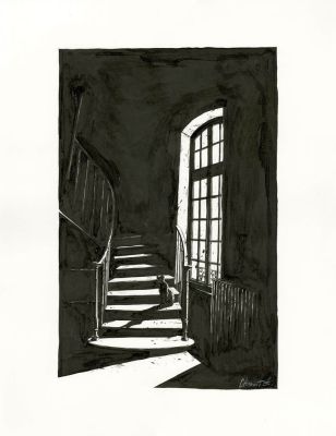 Christophe Chabouté | Chats, 2017 - Escaliers | Huberty Breyne Gallery
