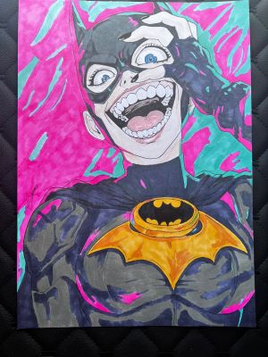Leoartcomics(Léo Oliveira) | Batgirl Jokerized Illustration by RENATO (A4) | Raremarq (Buy It Now)