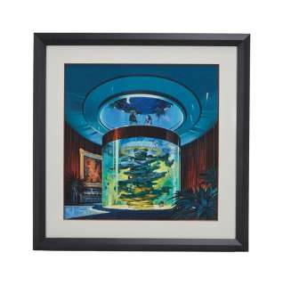 Playboy | Paul Alexander Playboy Bedroom Dome Aquarium Watercolor Drawing | Julien’s