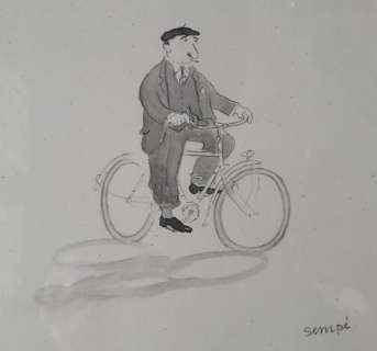 Sempé, Jean-Jacques - Le Cycliste - Illustration originale | Catawiki