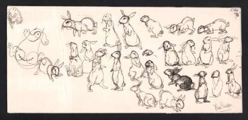 Dulieu, Jean (Oort, Jan van) - Grote originele tekening - Paulus de Boskabouter - Studie Gregorius en konijnen - (1972) | Catawiki