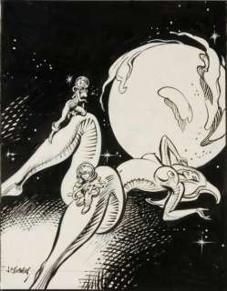 Forest - Barbarella - Le semble-Lune Encre de chine pour le projet de couverture,