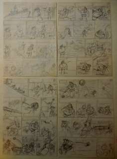 Suske en Wiske 4x originele pagina schets - De watersater - (2010) | Catawiki