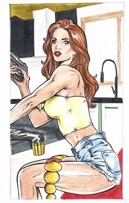 Jc Comics &Arte | Pin-Up Original Art viuva negra 09x12 | Raremarq (Buy It Now)