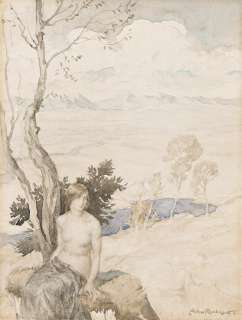 ARTHUR RACKHAM (1867-1939) The Eiger and Mönch from Mürren, Switzerland. | Swann Galleries