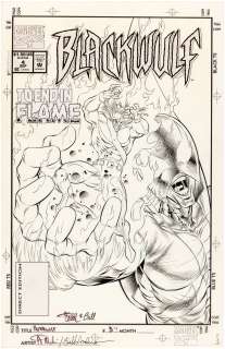 BLACKWULF #4 COVER ORIGINAL ART BY ANGEL MEDINA.