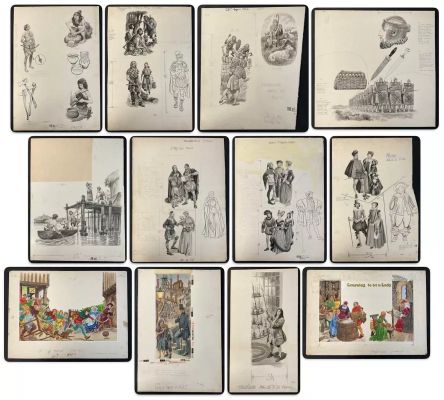Lot 361 - Original comic book art - A quantity of original black and white and colour original comic art for | Excalibur Auctions