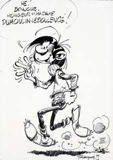Franquin | Gaston, illustration au feutre représentant le hÃ… | Banque Dessinée