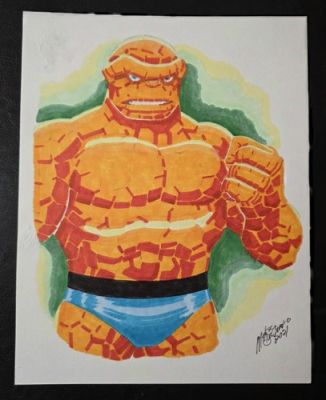 Mike DeCarlo Original Hand Drawn Marker Sketch Art The Thing Signed Dated | eBay US