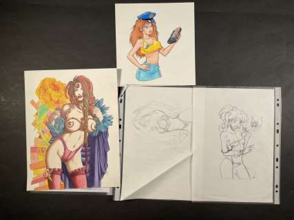 CYRUS (XXe) Illustration... - Lot 72 - CYRUS (XXe) Illustration érotique. Aquarelle, encre,...