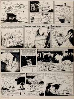 Macherot - Chlorophylle contre les rats noirs Encre de Chine pour la très