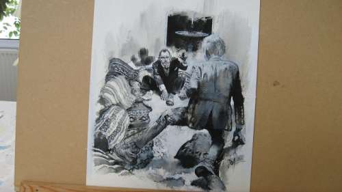 Follet, René - Dessin original - Edmund Bell - L’ombre rouge - (1986/1987) | Catawiki