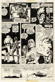 STAR WARS #1 COMIC BOOK PAGE ORIGINAL ART BY HOWARD CHAYKIN.