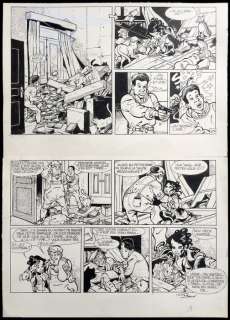 Renaud  - Planche originale (p.22A + p.22B) - Brelan de Dames | Catawiki