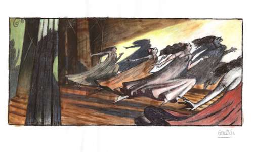 Gaultier | Illustration au crayon gras, aquarelle et crayons … | Banque Dessinée