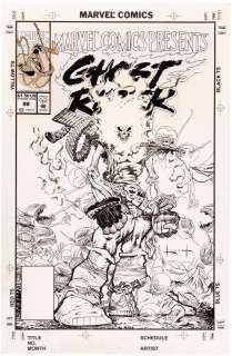 MARVEL COMICS PRESENTS #99 COMIC BOOK COVER ORIGINAL ART BY SAM KIETH (GHOST RIDER). | Hake’s