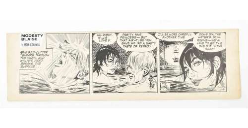 [ORIGINAL BOOK & COMIC ARTWORK] O’DONNEL, P. (1920-2010). HOLDAWAY, J. (1927-70). MODESTY BLAISE | Zwiggelaar Auctions