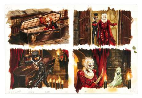 Olivier LEDROIT Né en 1969 Requiem Chevalier Vampire - Tome 2 Danse Macabre Encres acrylique sur papier pour un ensemble... | Artcurial