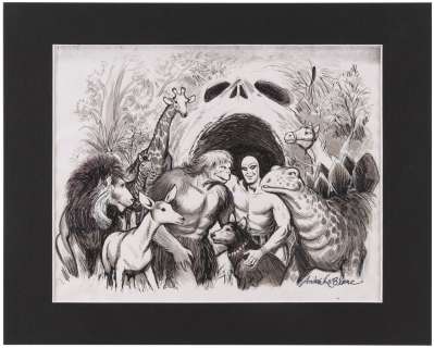 THE PHANTOM ORIGINAL ART CREATURES INK WASHED COMMISSION BY ANDRÉ LeBLANC. | Hake’s