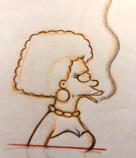 The Simpsons - RARE : Selma Bouvier - Original Animation Drawing - Matt Groening EP19/S07 - EO - (1994) | Catawiki