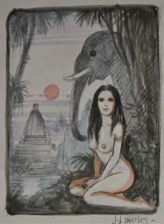 India Dreams - Crayonné original rehaussé d’aquarelle pour couverture + brochure - On a marché sur  la bulle | Catawiki