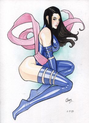original,mario chavez,comic art,pinup,sketch,9"x12,psylocke | eBay US (Buy It Now)